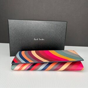NWT Paul Smith 'Swirl' Leather Tri-Fold Wallet (Purse)